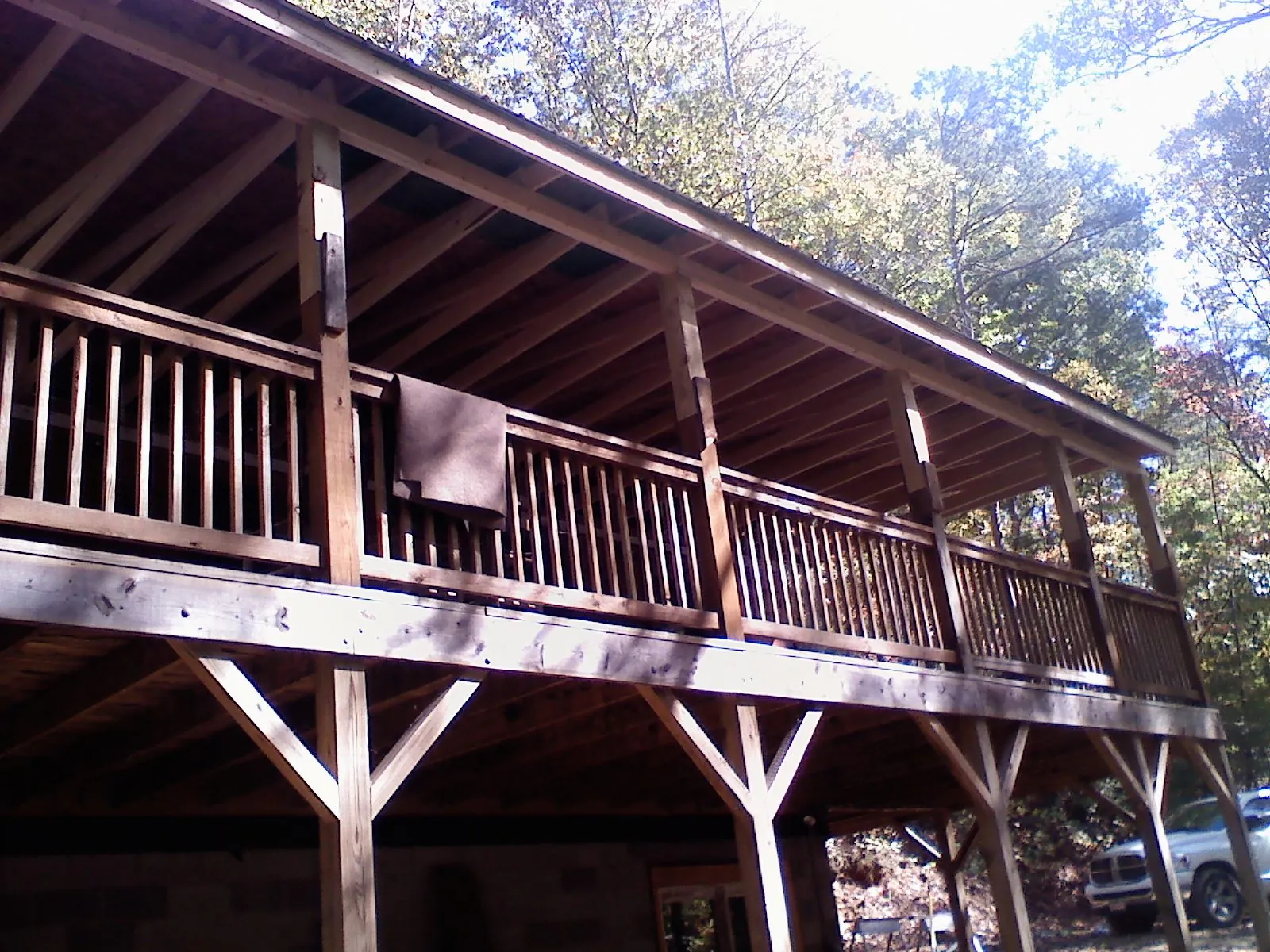 Timber framing under a new elevated porch and deck — Roof Leak Repair in Changewater by Roofing Brothers